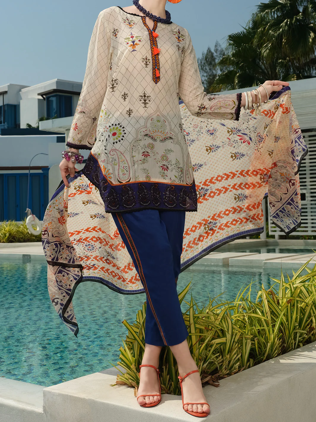 White Lawn 3Pc Unstitched - ALP-3PS-785