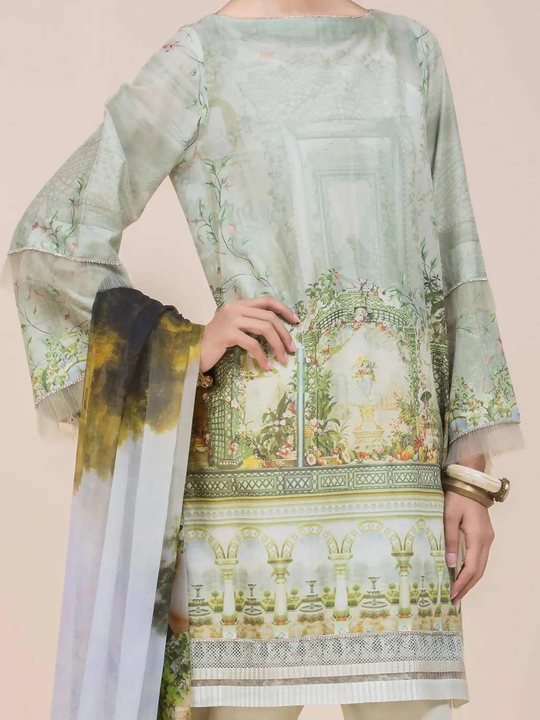 Pistachio Green Lawn 3Pc Stitched - ALP-3PS-790 - Image 2