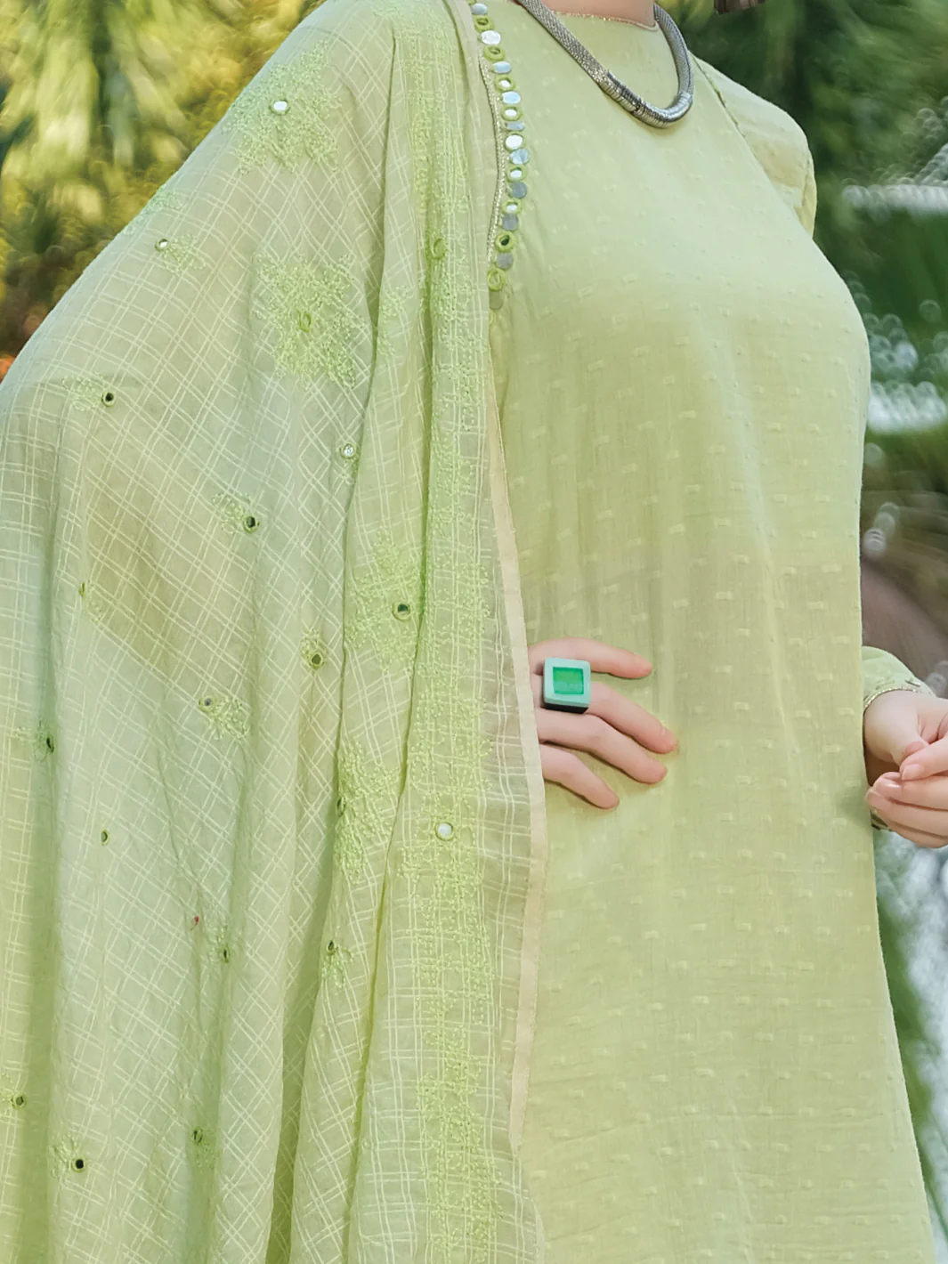 Sea Green Lawn 3Pc Stitched - ALP-3PS-816 - Image 3