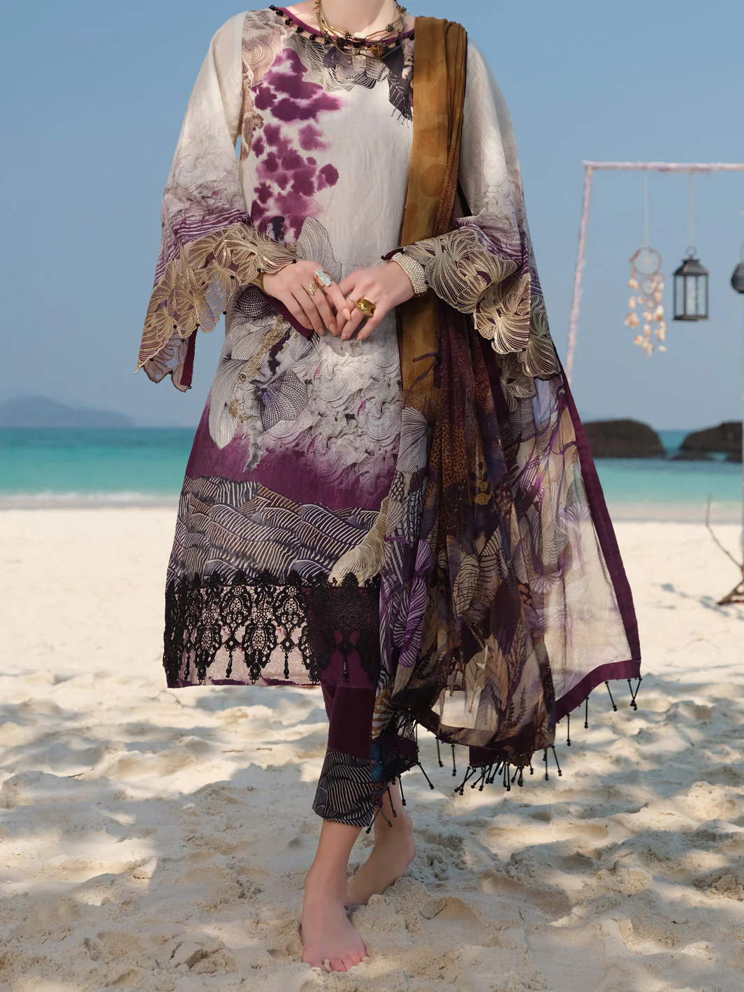 Purple Jacquard 3Pc Stitched - ALP-3PS-824 - Image 2