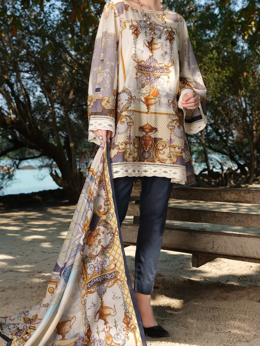 Grey Lawn 3Pc Unstitched - ALP-3PS-866