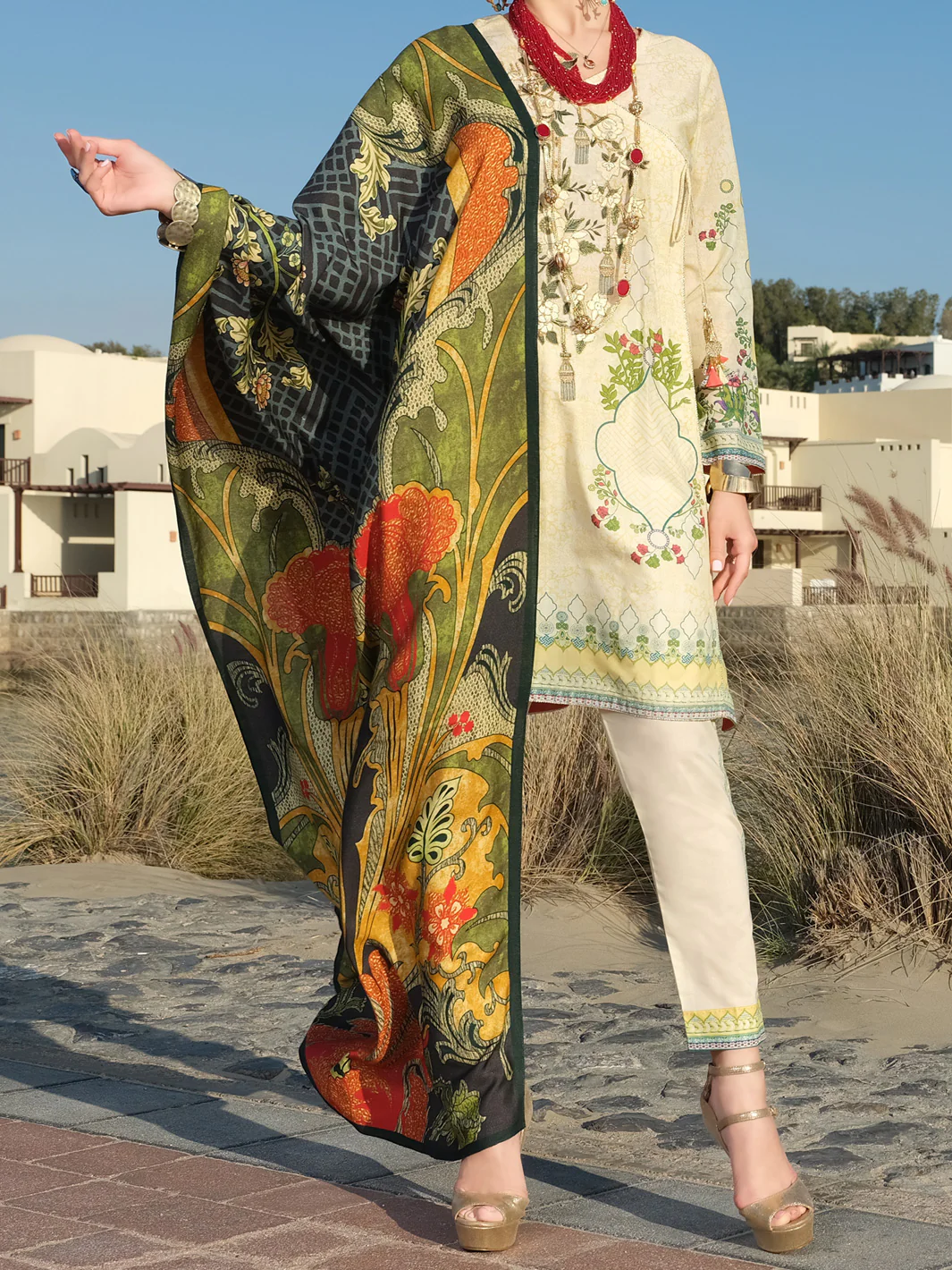 Ivory Lawn 3Pc Unstitched - ALP-3PS-882