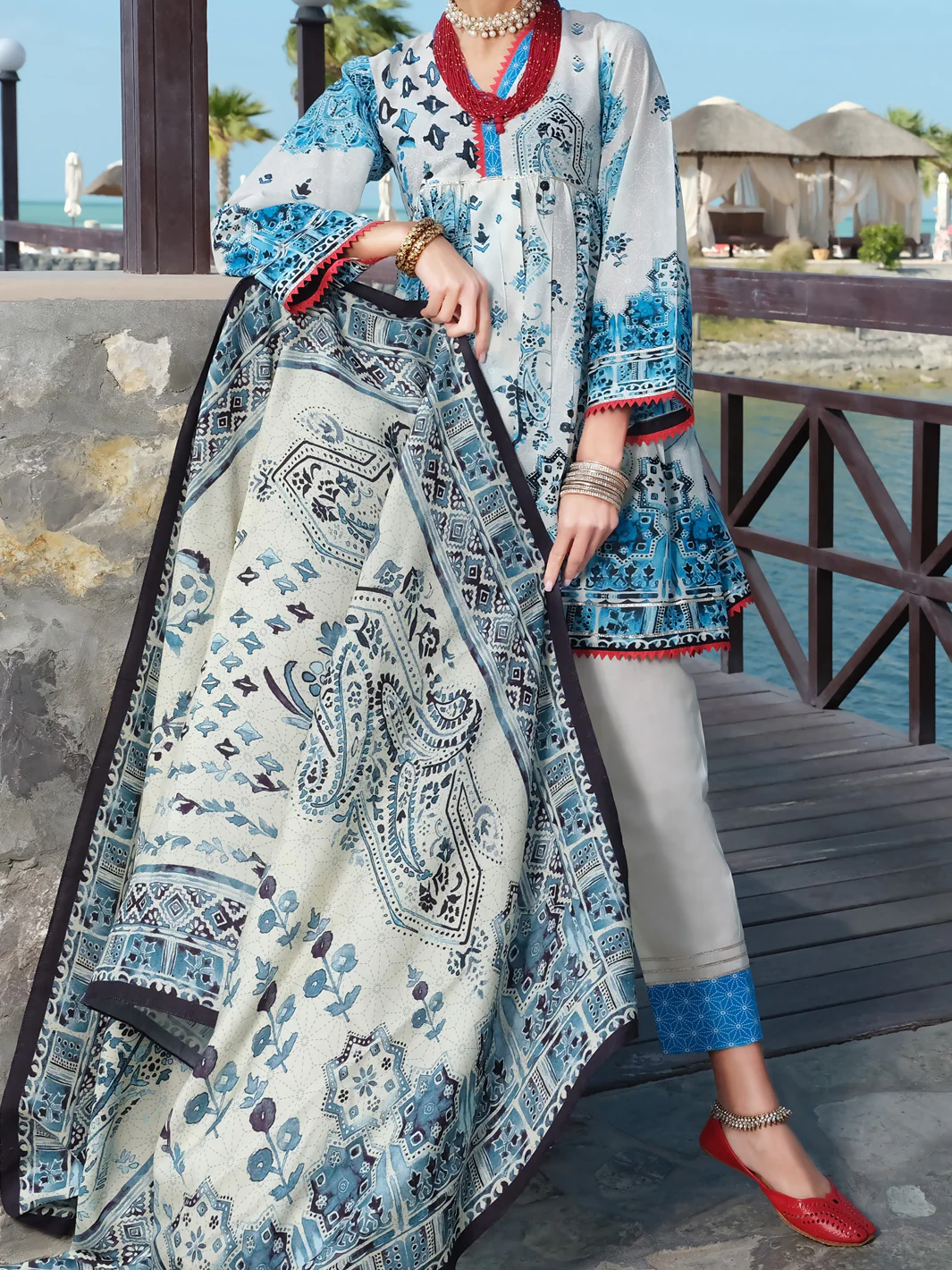White Lawn 3Pc Unstitched - ALP-3PS-886
