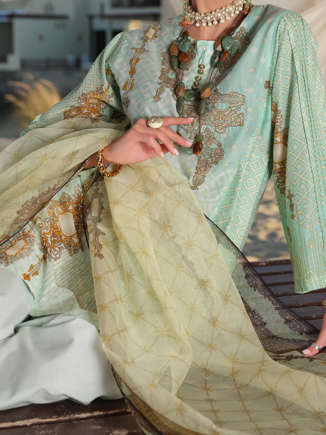 Aqua Lawn 3Pc Stitched - ALP-3PS-887 - Image 2