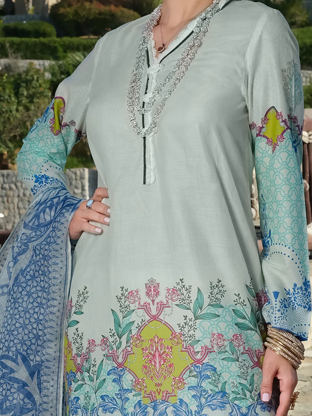 Aqua Lawn 3Pc Stitched - ALP-3PS-889 - Image 2
