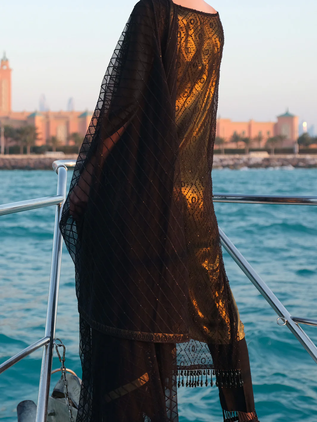 Black Net 3Pc Stitched - ALP-3PS-908 - Image 3