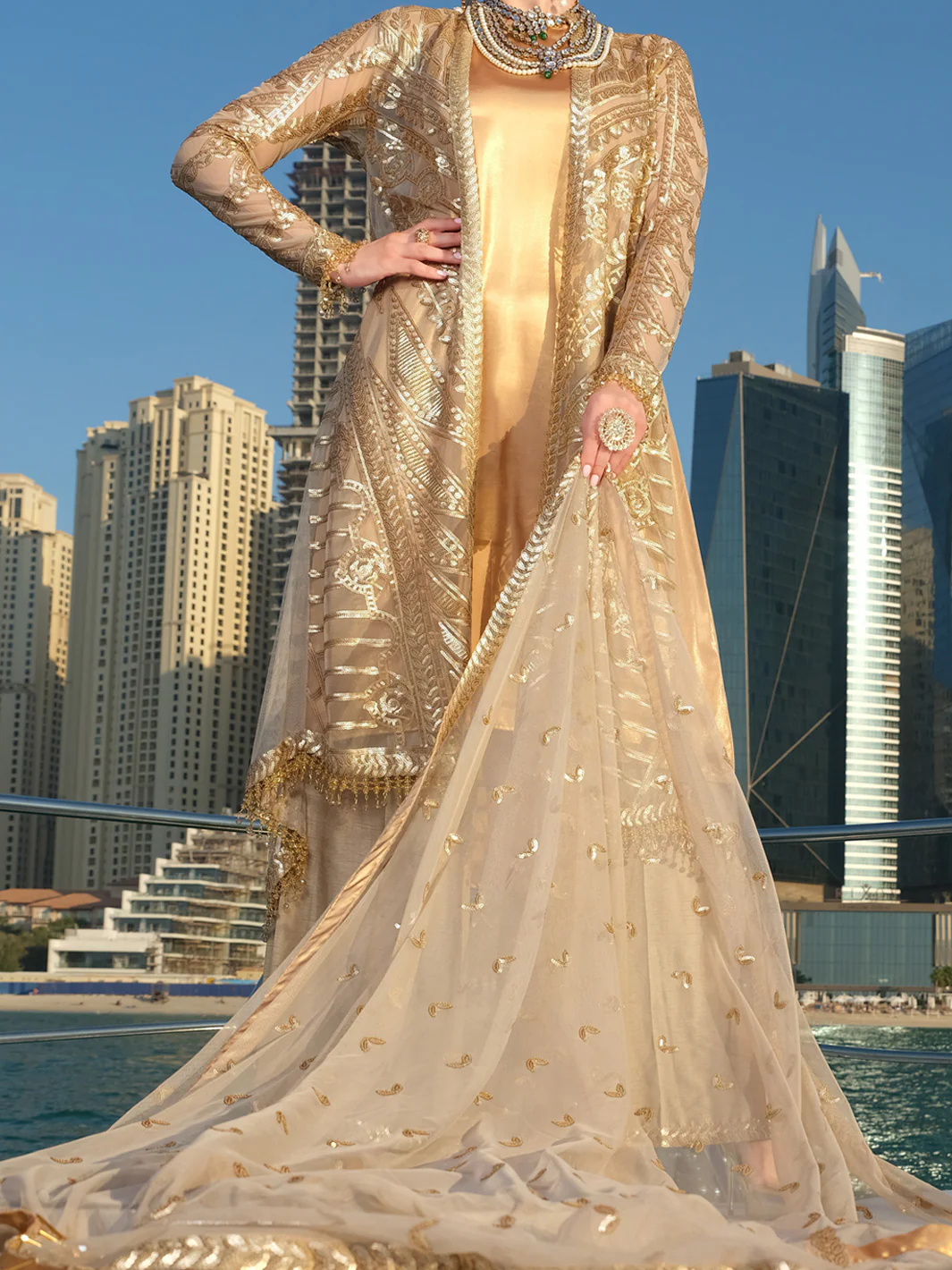 Golden Net 3Pc Stitched - ALP-3PS-911 - Image 2