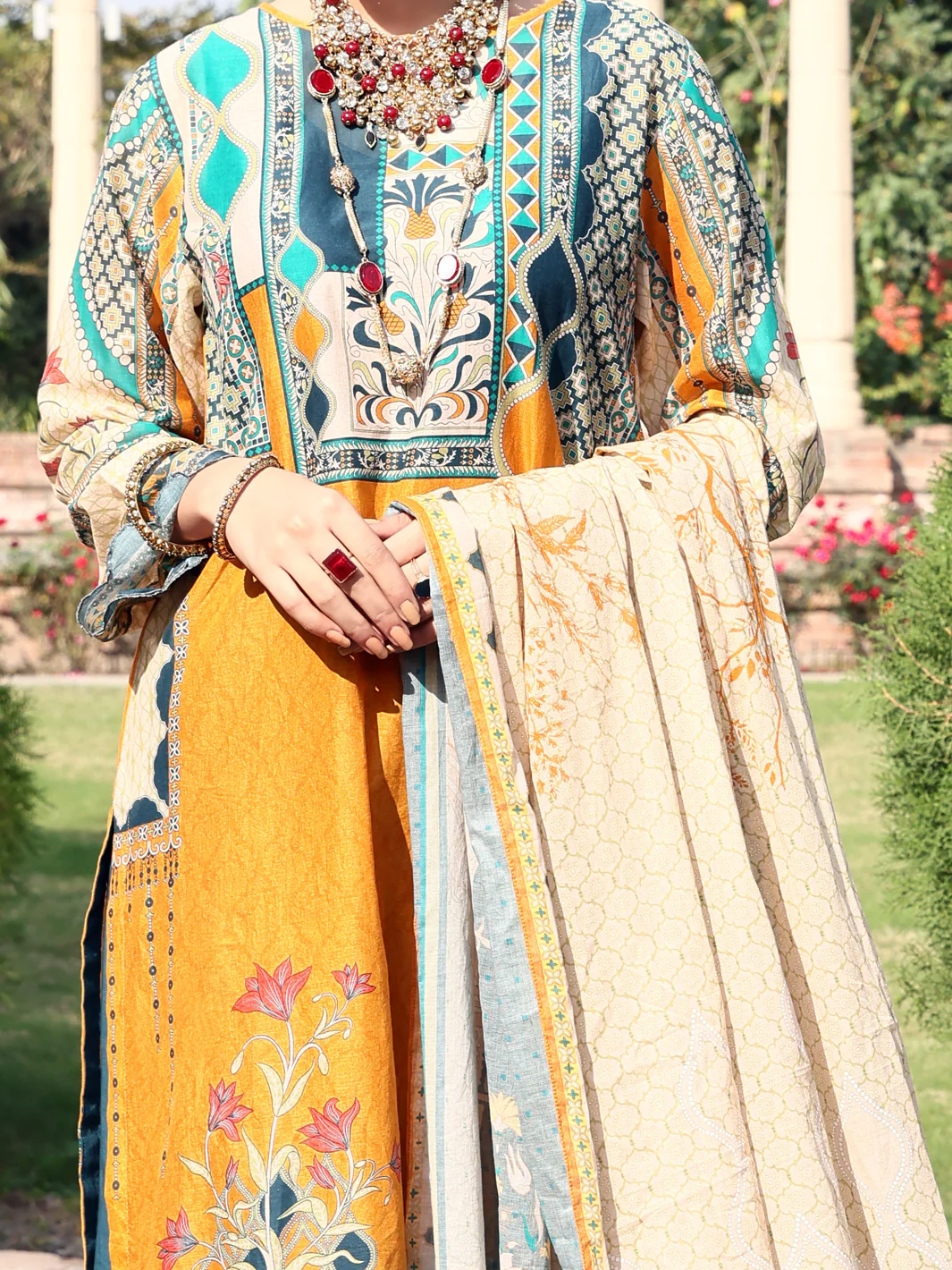 Mustard Lawn 3Pc Stitched - ALP-3PS-923/S - Image 3