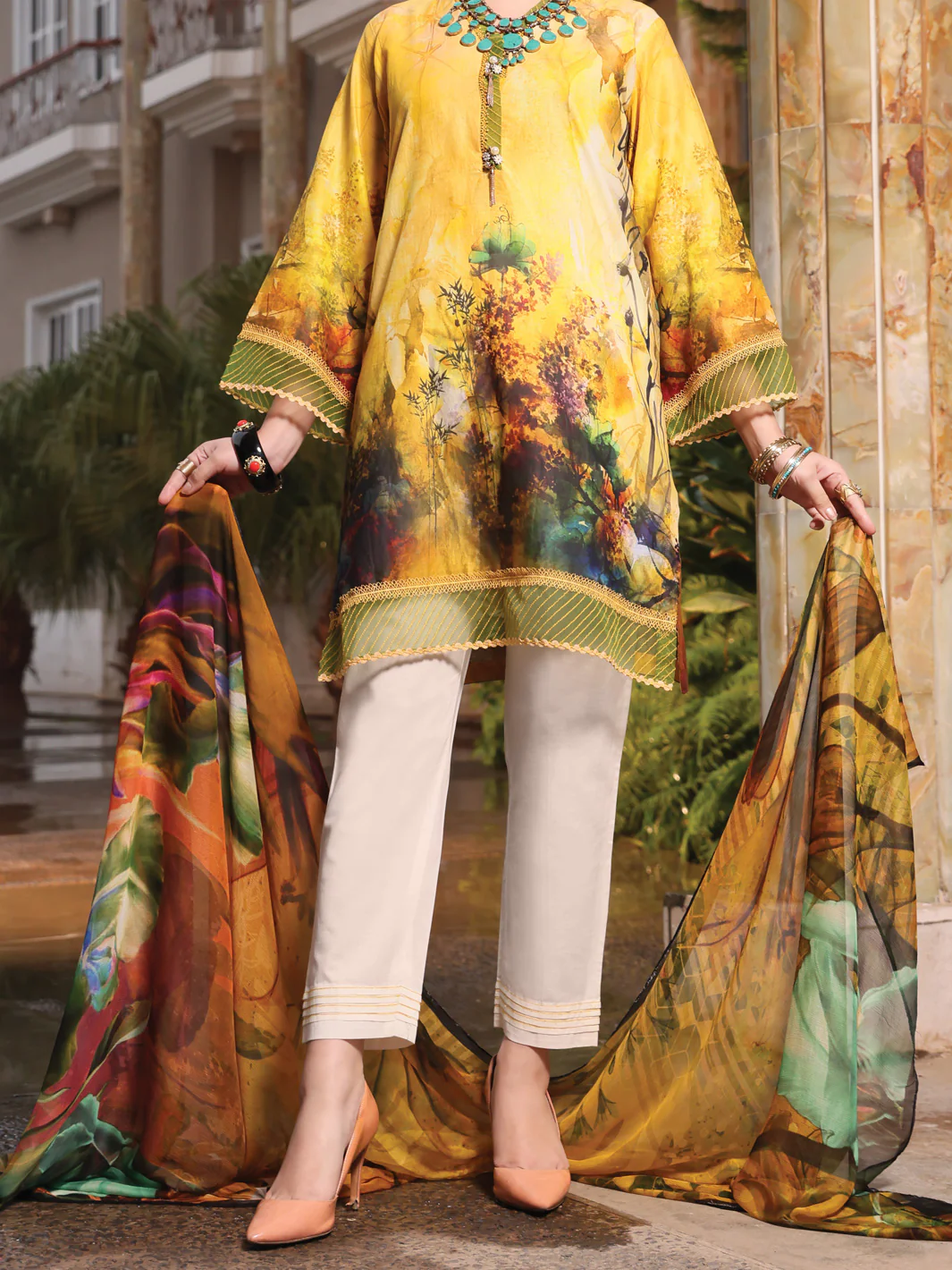 Yellow Lawn 3Pc Stitched - ALP-3PS-941