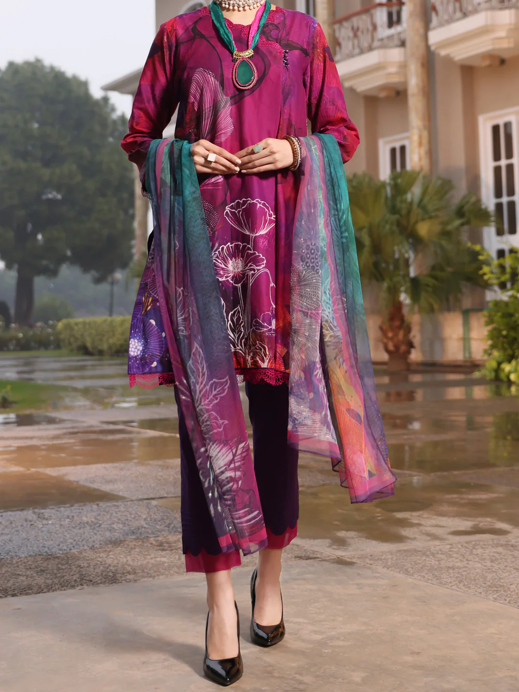 Purple Lawn 3Pc Unstitched - ALP-3PS-942