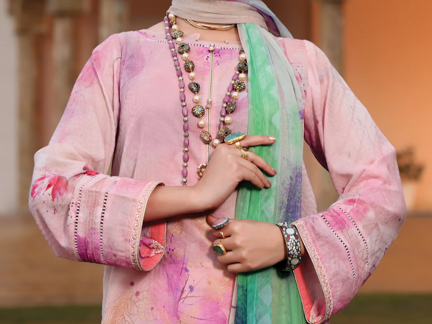 Pink Jacquard 3Pc Stitched - ALP-3PS-943 - Image 4