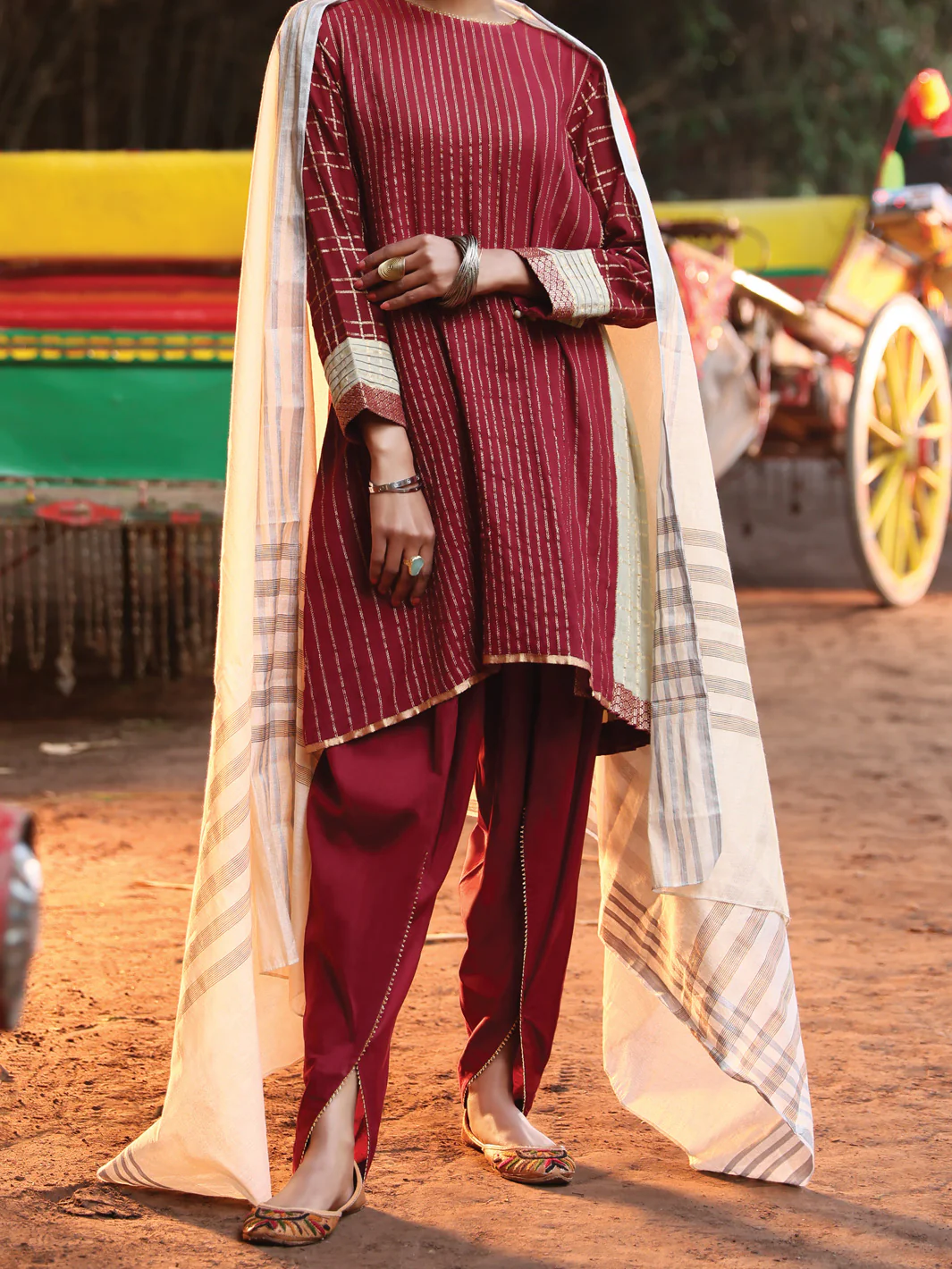 Maroon Jacquard 3Pc Stitched - ALP-3PS-950