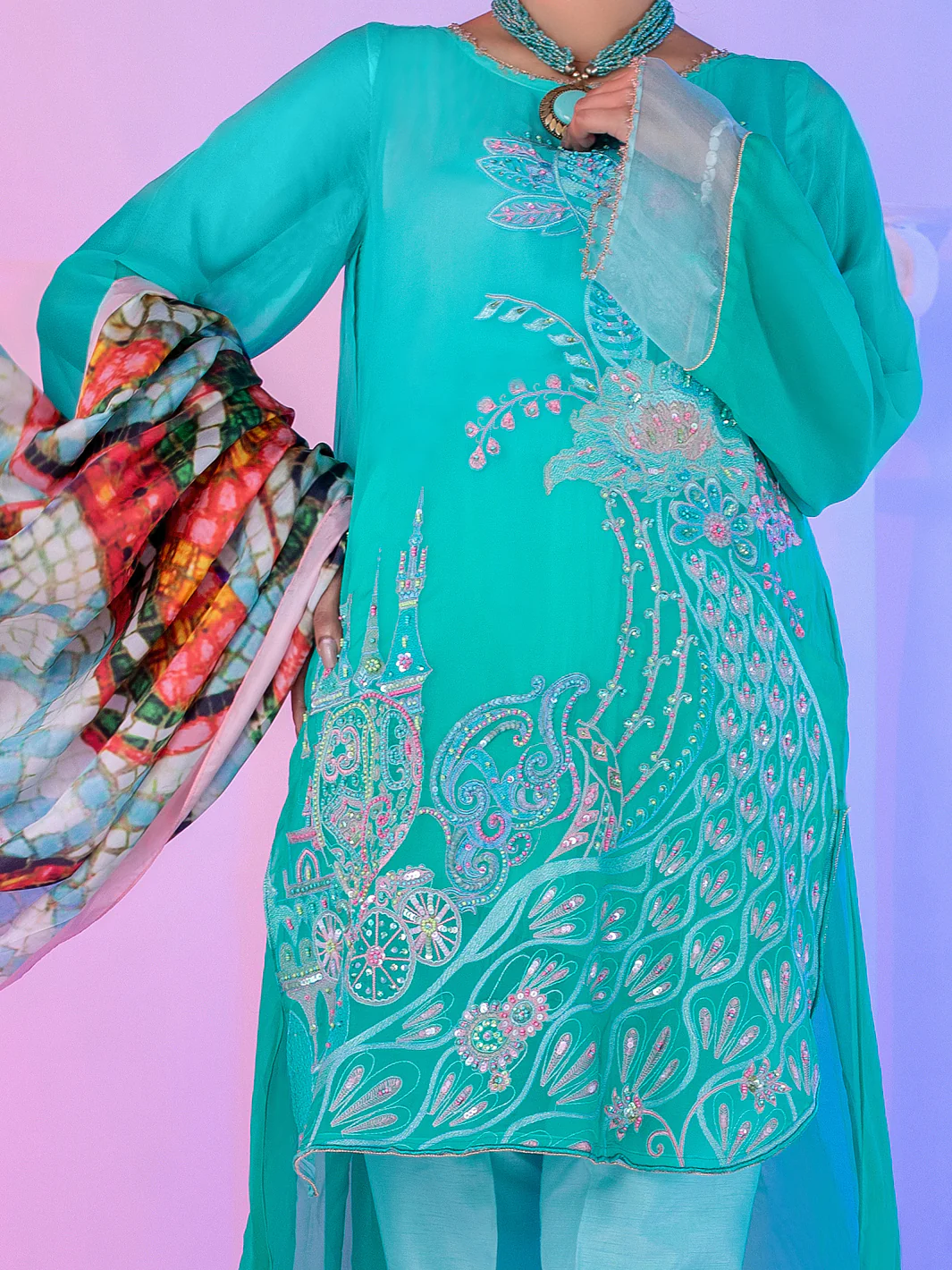 Ferozi Georgette 3Pc Stitched - ALP-3PS-957/S - Image 3