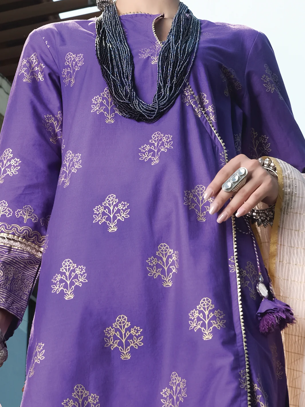 Purple Cambric 3Pc Stitched - ALP-3PS-969/S - Image 2