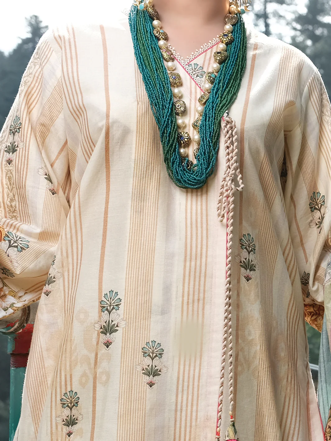 Beige Cambric 3Pc Stitched - ALP-3PS-972/S - Image 2