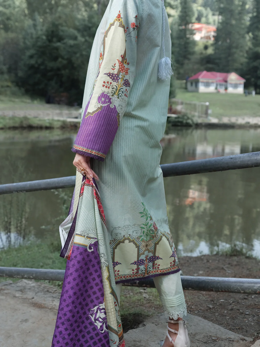 Sea Green Cambric 3Pc Stitched - ALP-3PS-975/S - Image 3