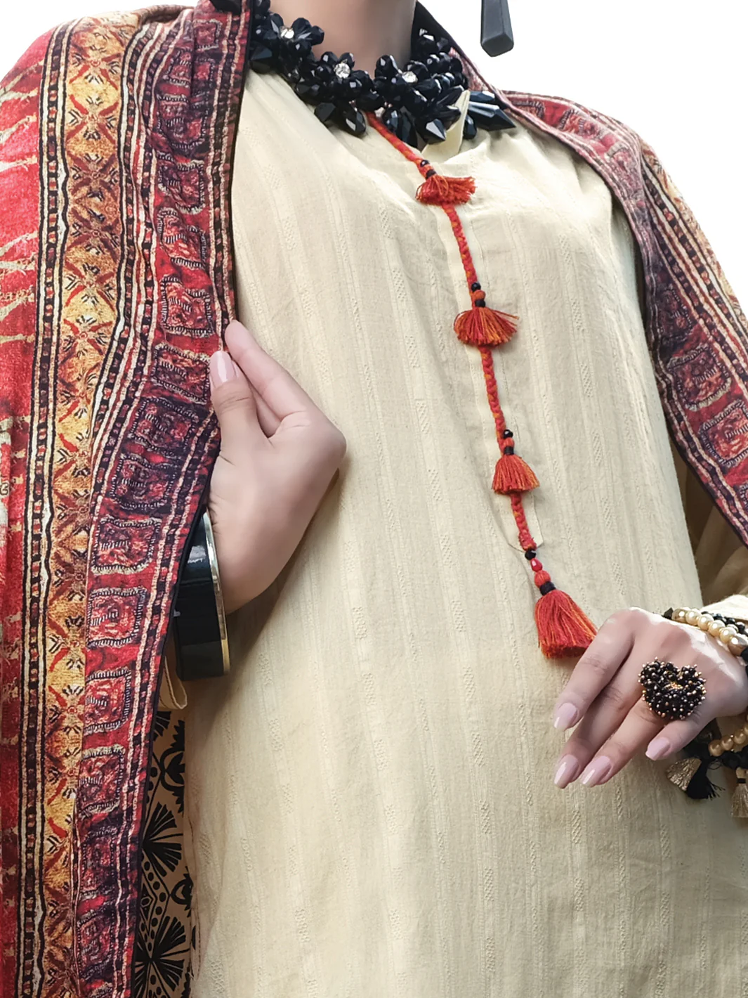 Beige Cambric 3Pc Stitched - ALP-3PS-981/S - Image 3