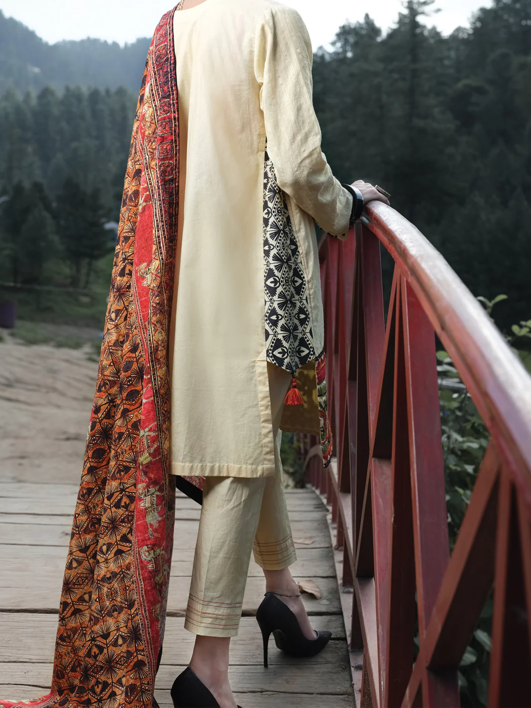 Beige Cambric 3Pc Stitched - ALP-3PS-981/S - Image 4