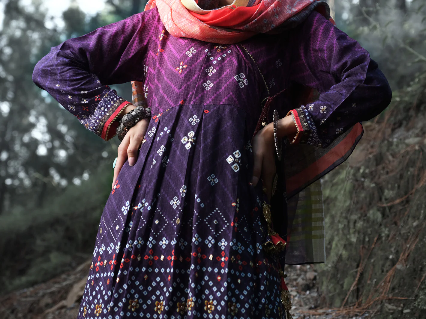 Purple Silk 3Pc Stitched - ALP-3PS-988 - Image 3