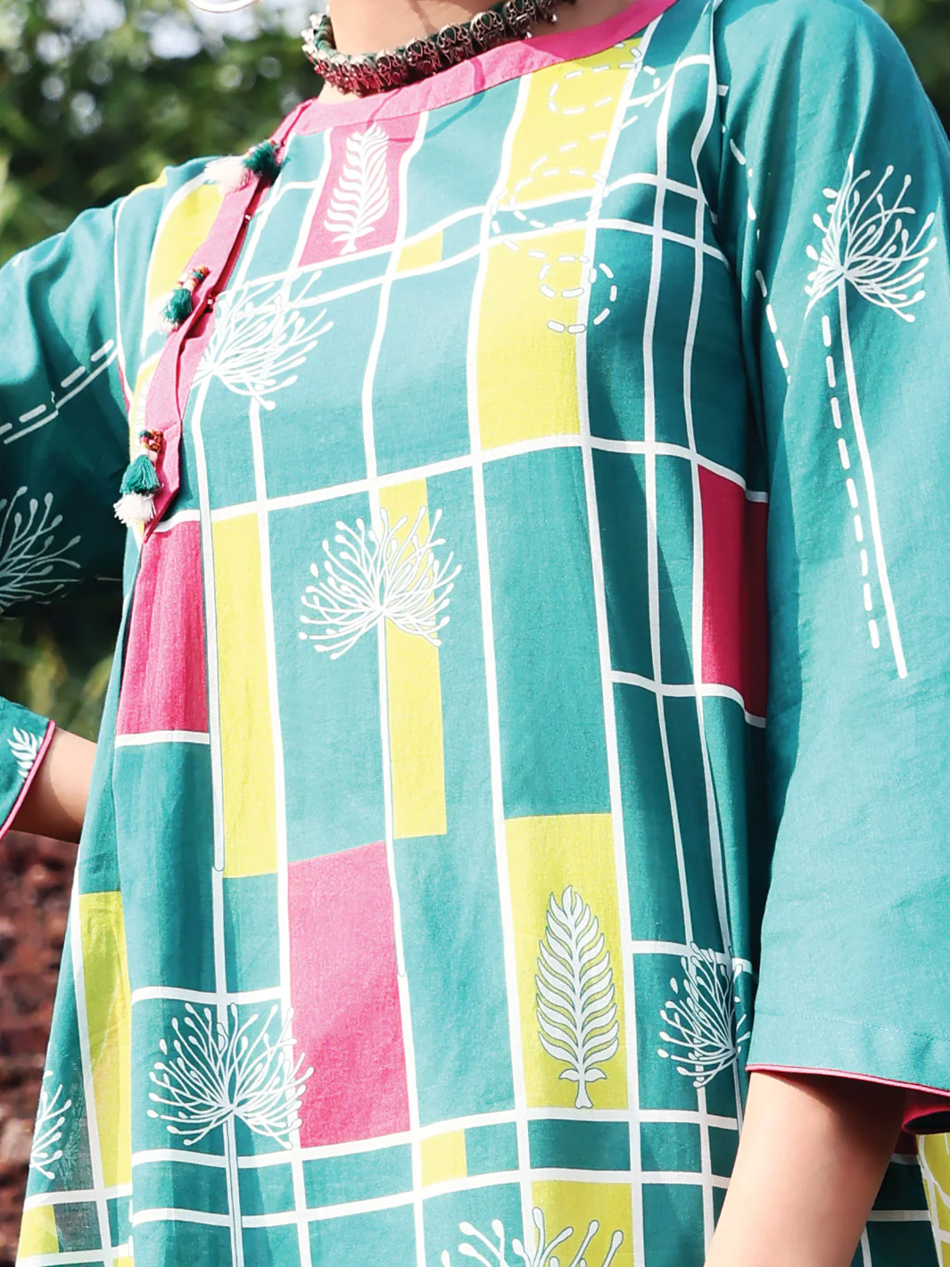 Fuchsia Lawn Tunic - ALP-LK-1013B - Image 3