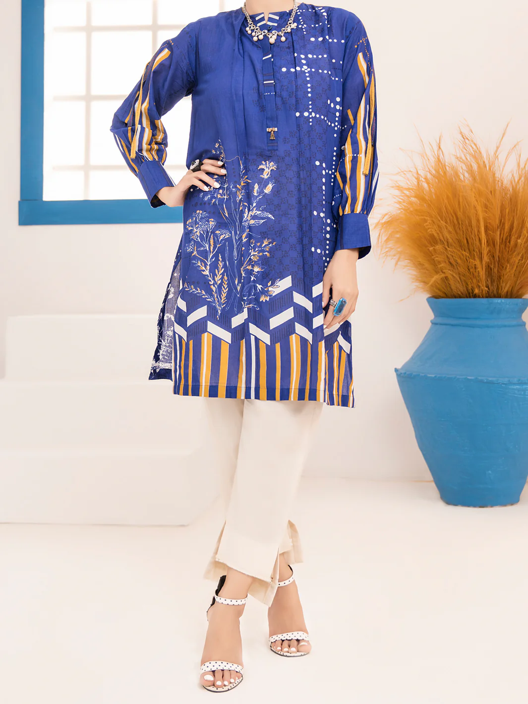 Blue Lawn Tunic - ALP-LK-1015