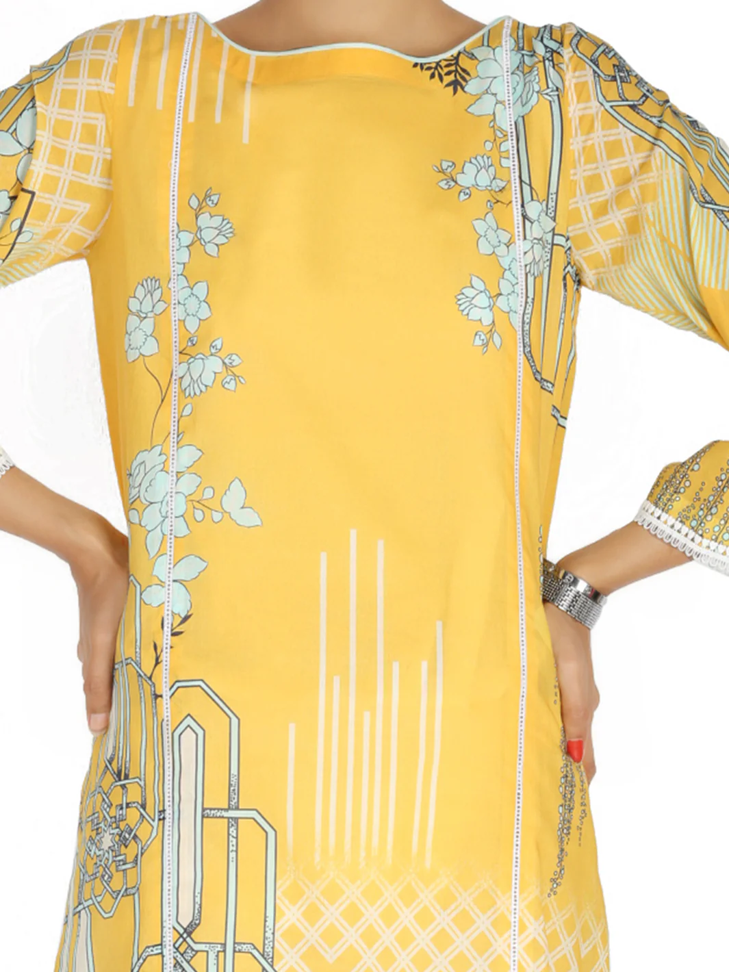 Yellow Lawn Tunic - ALP-LK-1017B - Image 3