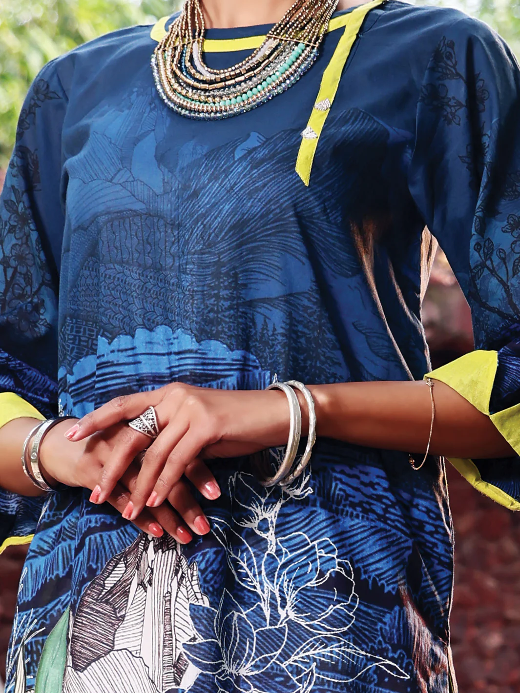 Teal Lawn Tunic - ALP-LK-1018 - Image 3