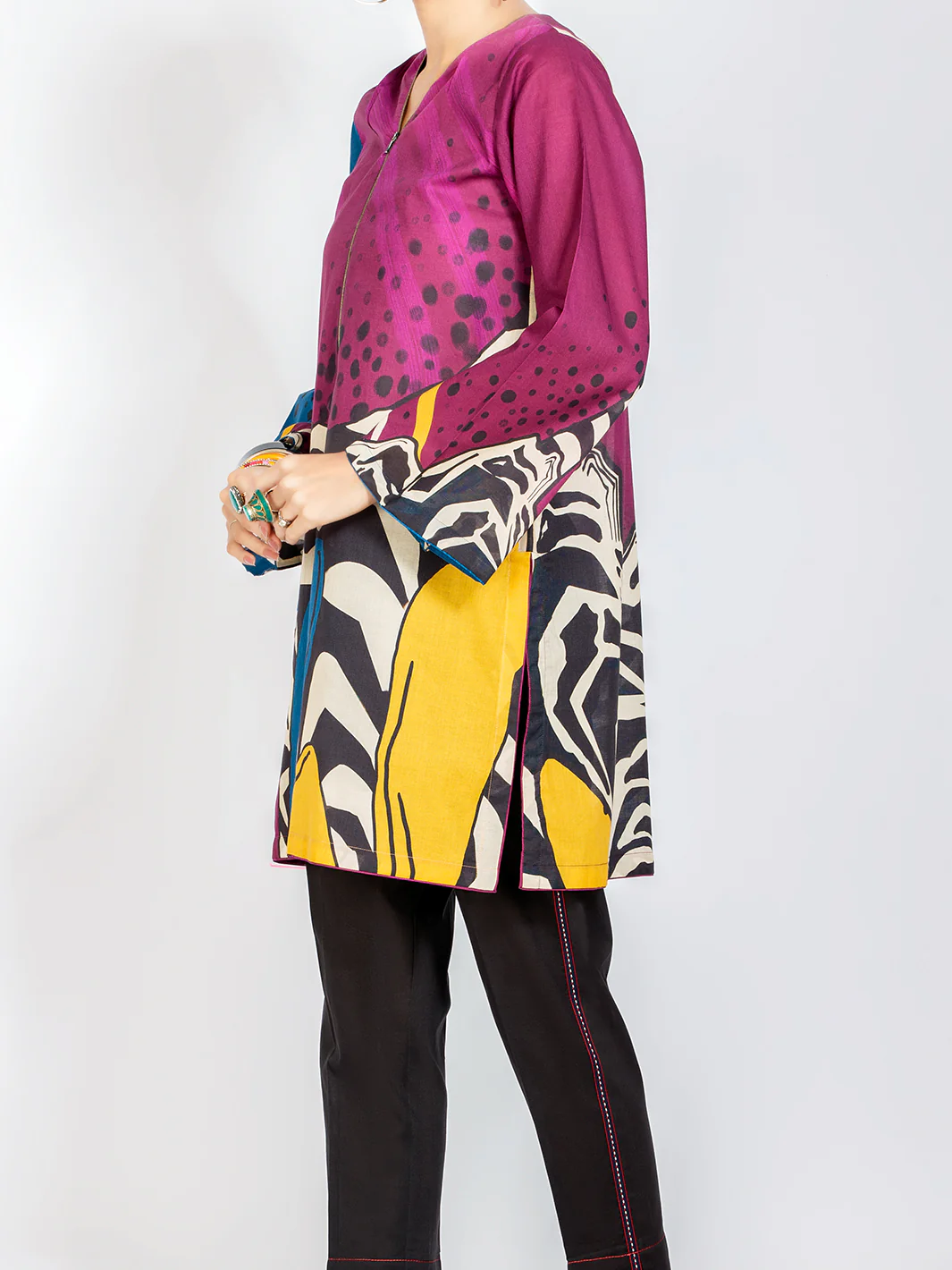 Purple Lawn Tunic - ALP-LK-1107 - Image 3