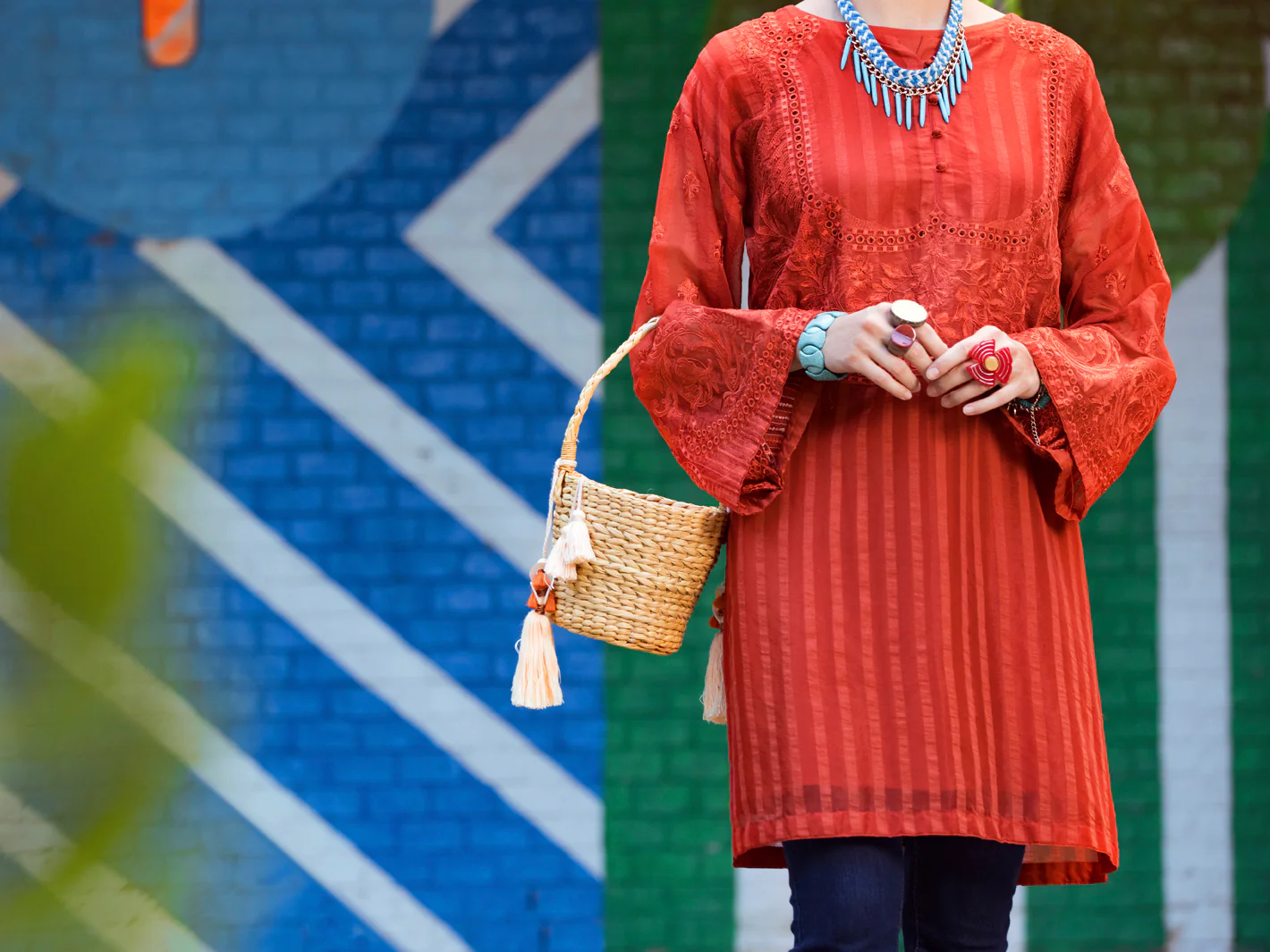 Rust Khaddi Net Tunic - ALP-LK-1351 - Image 5
