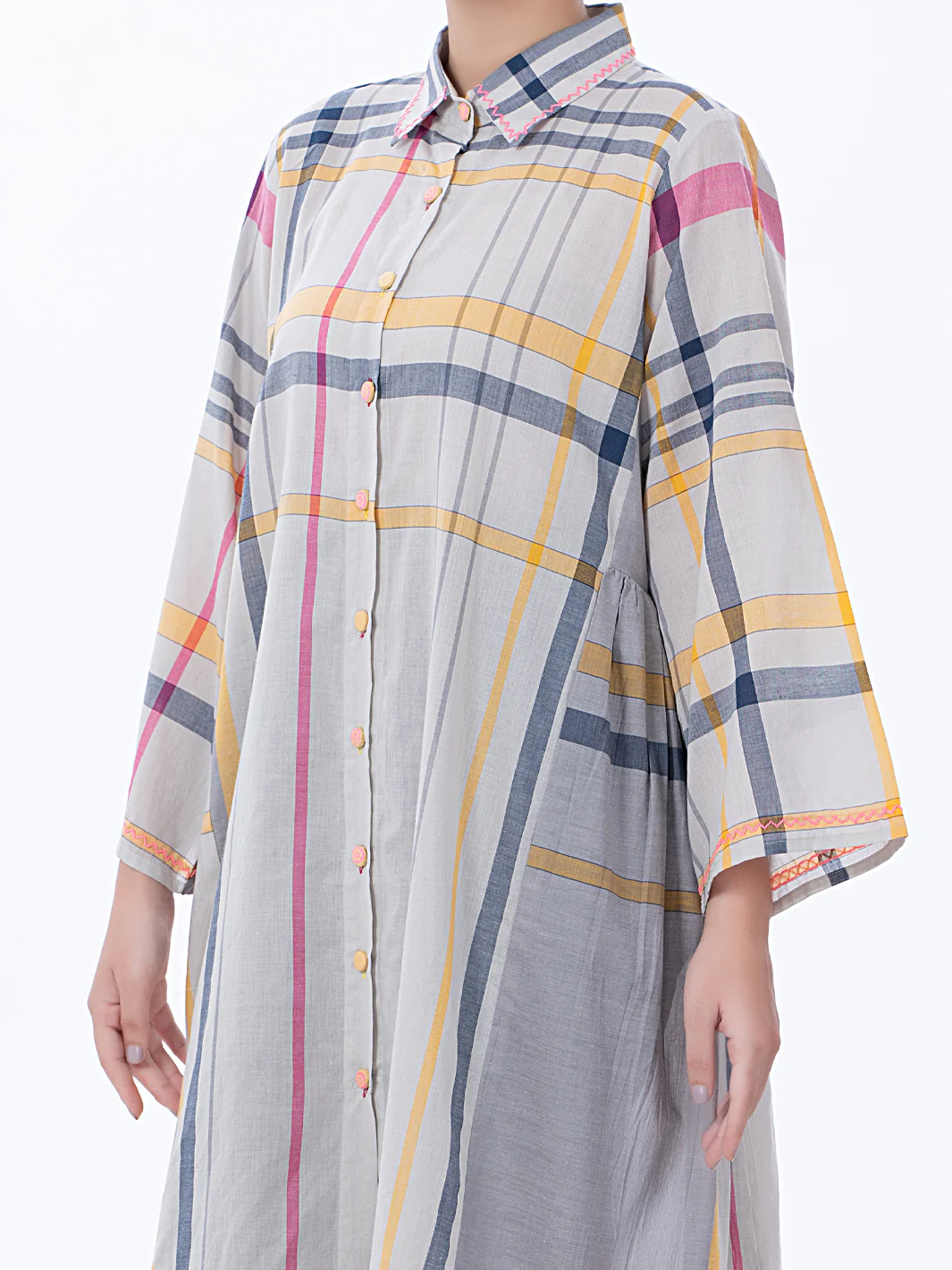 Grey Yarn-Dyed Tunic - ALP-LK-1368 - Image 4