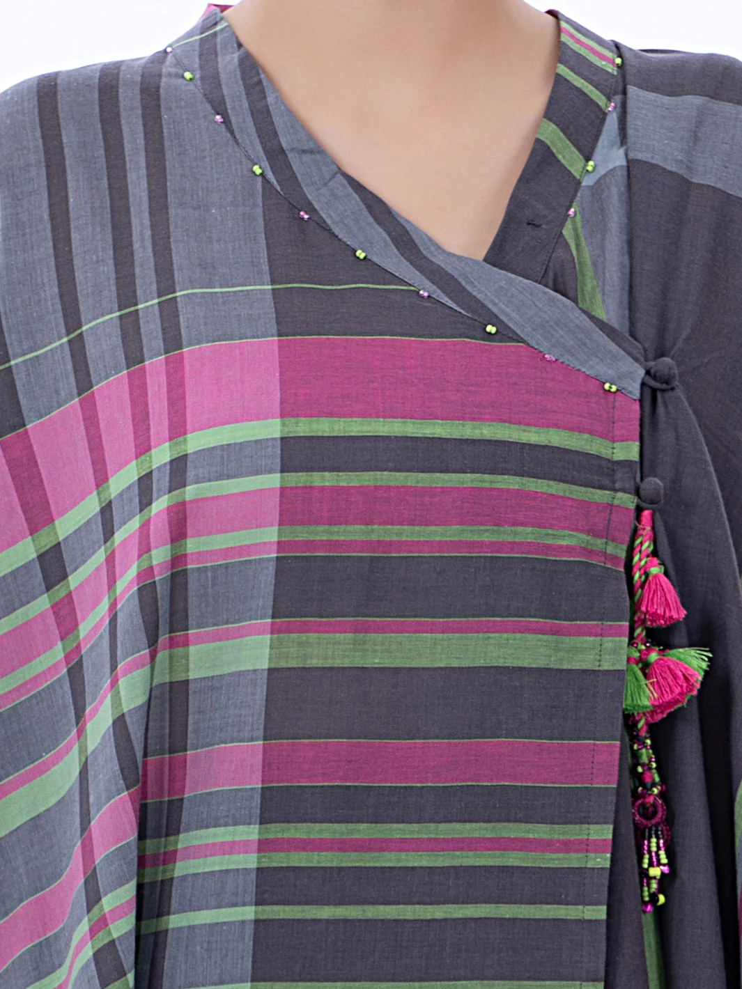Dark Grey Yarn-Dyed Tunic - ALP-LK-1370 - Image 3