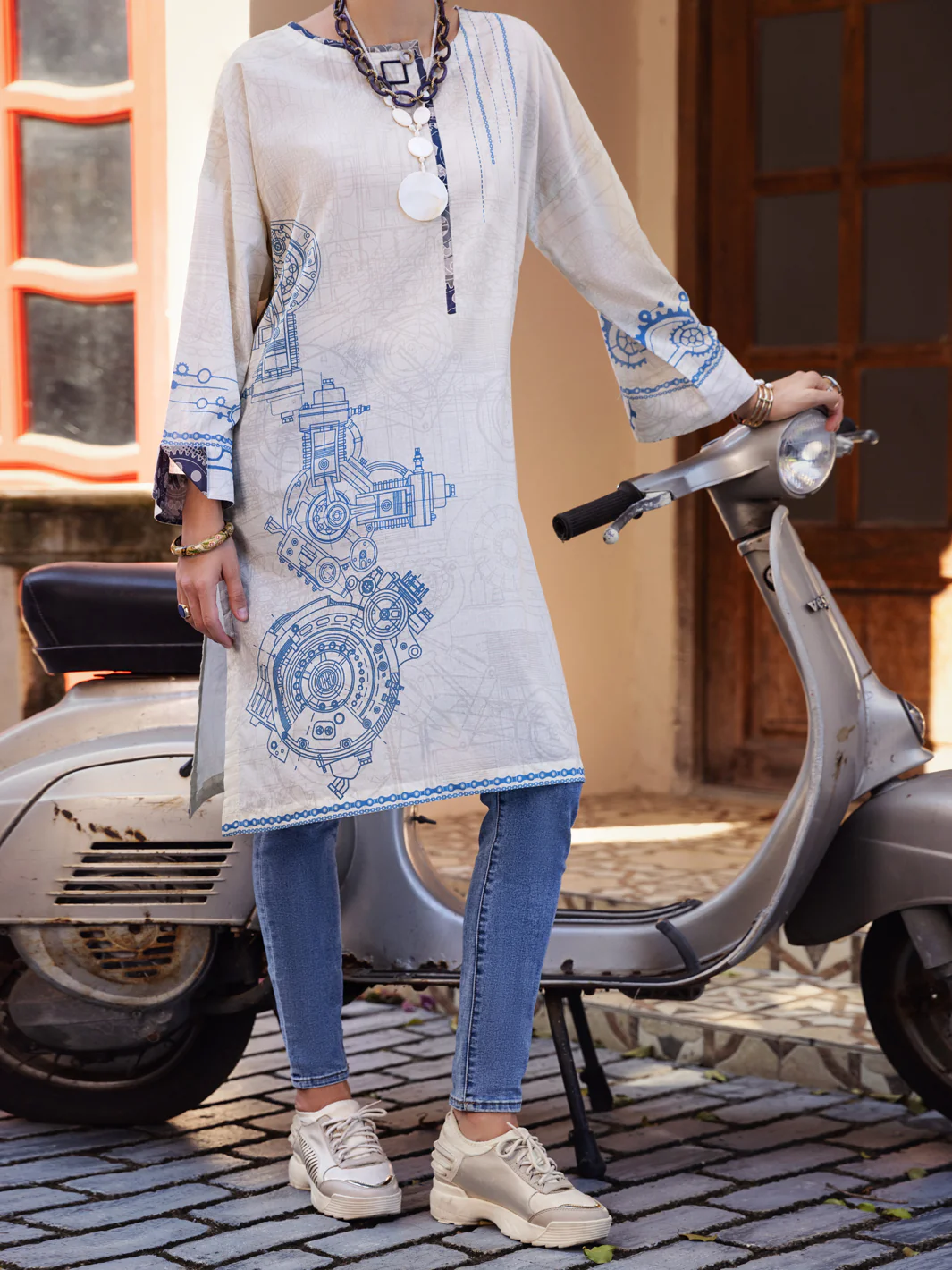 Beige Kurti - ALP-LK-1566