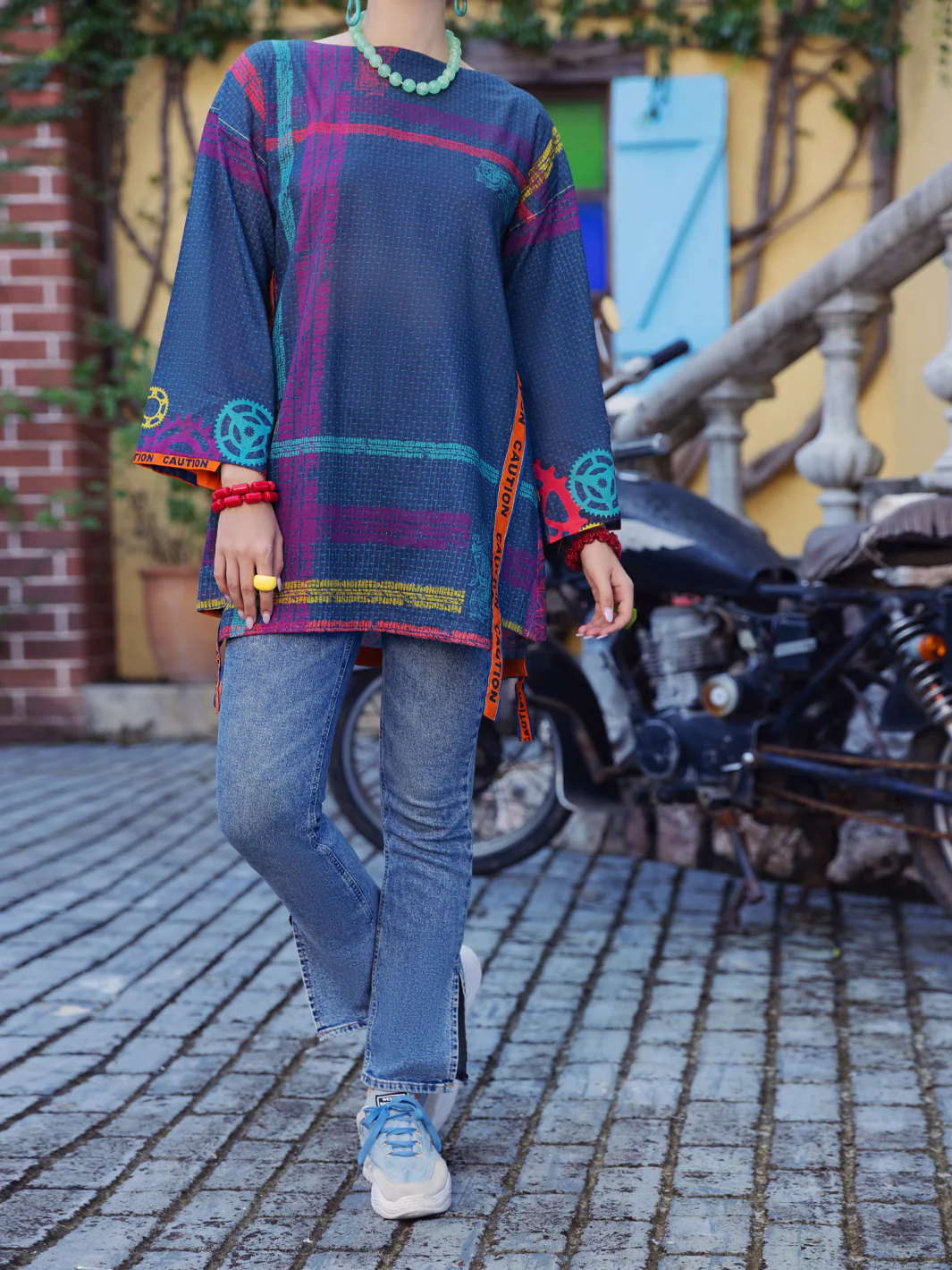Teal Kurti - ALP-LK-1567