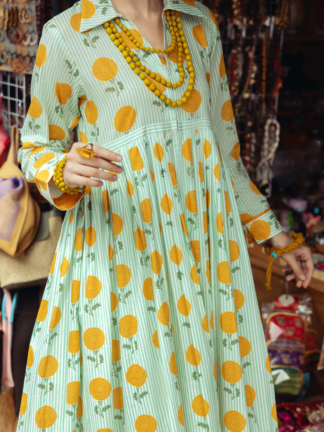 Turquoise Cambric Tunic - ALP-LK-1761 - Image 3