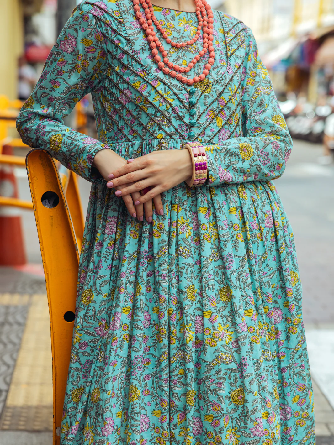 Aqua Blue Lawn Tunic - ALP-LK-1762 - Image 5