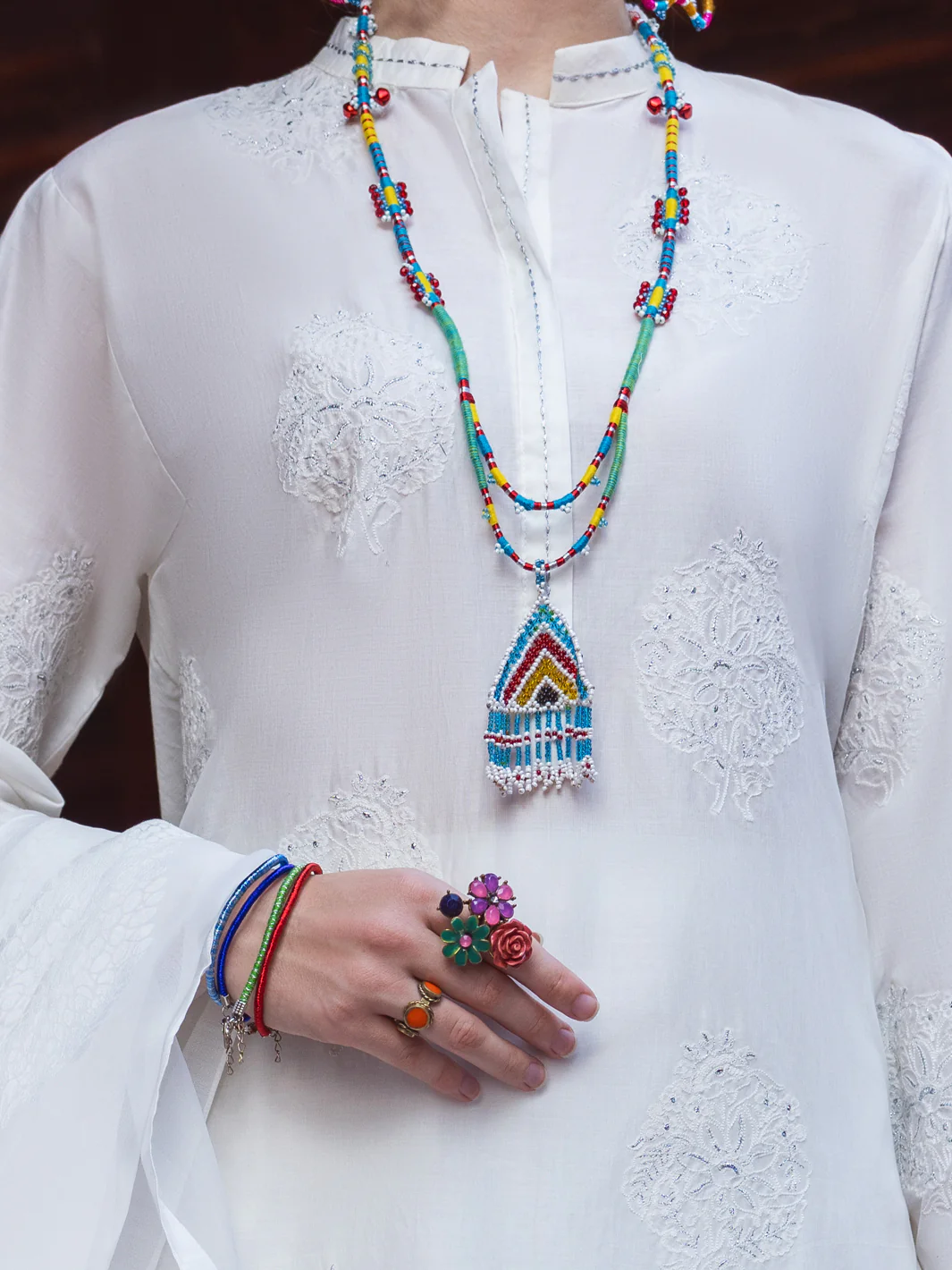 White Lawn Kurti - ALP-LK-1839 - Image 2