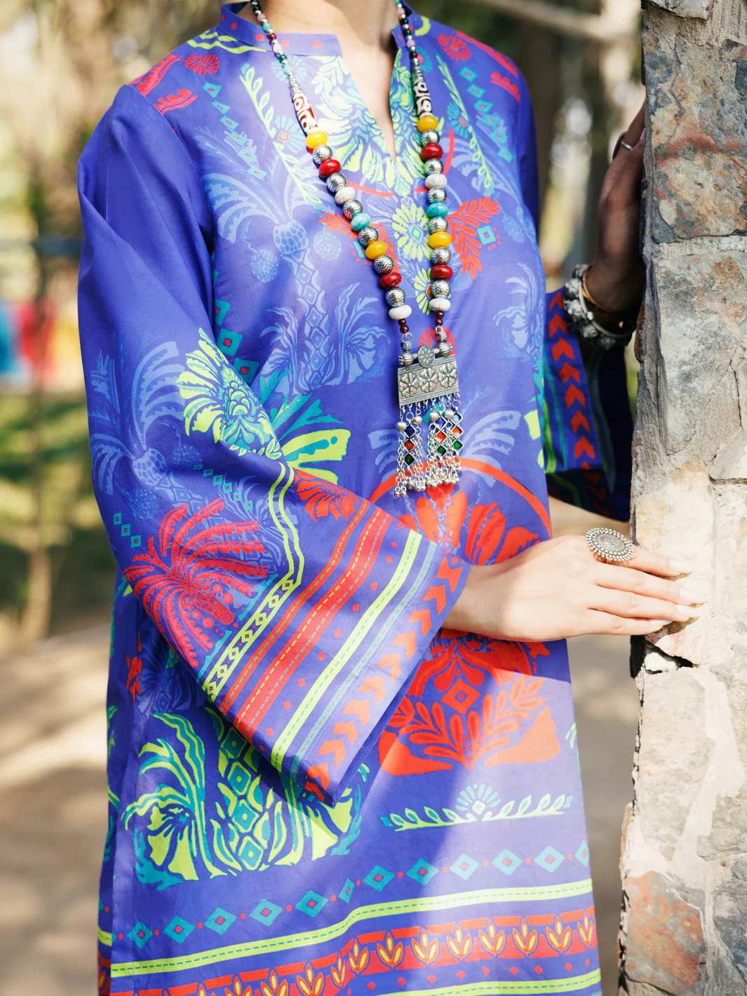 Purple Cambric Kurti - ALP-LK-2275 - Image 3