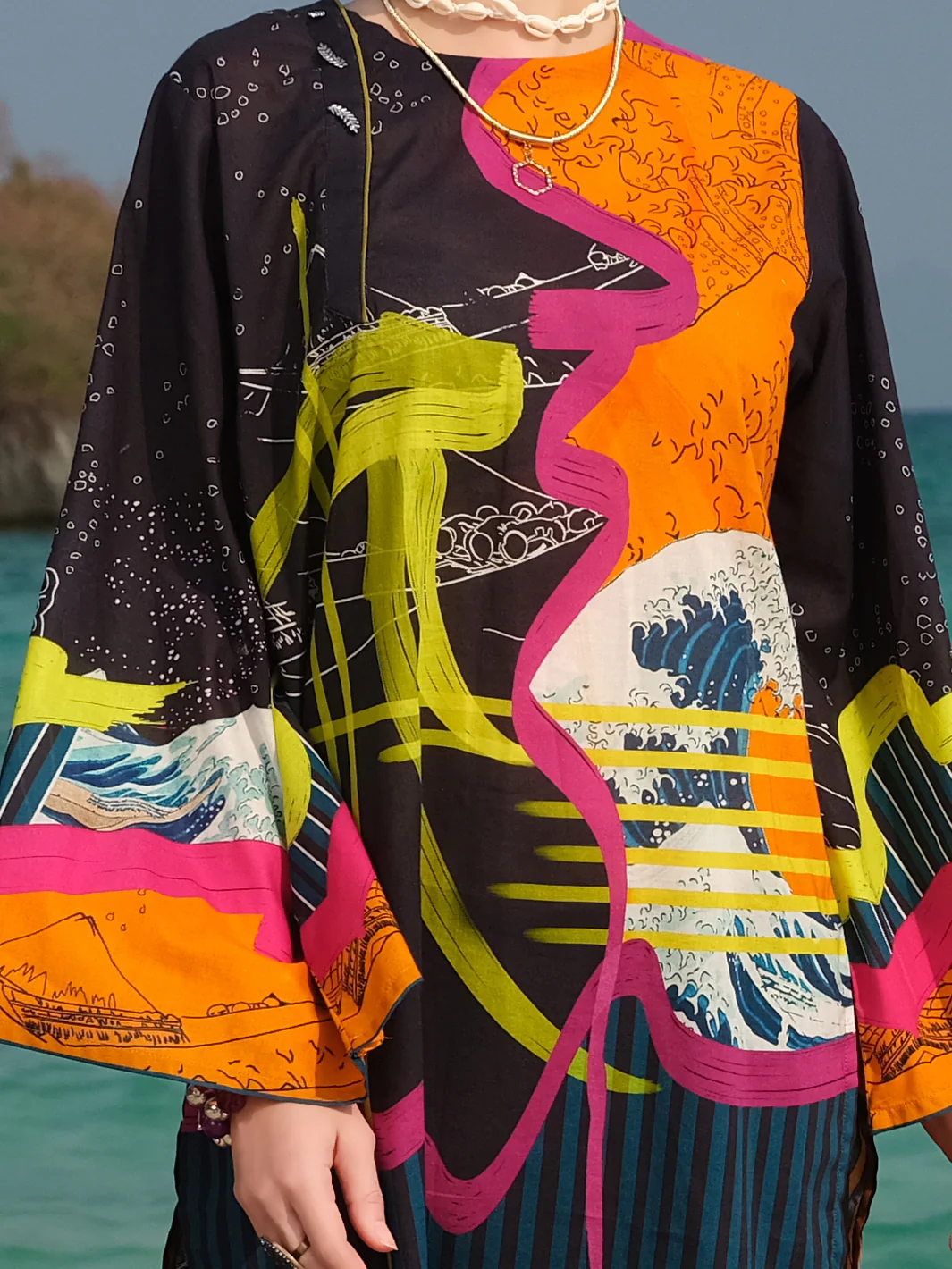 Black Lawn Tunic - ALP-LK-673 - Image 3