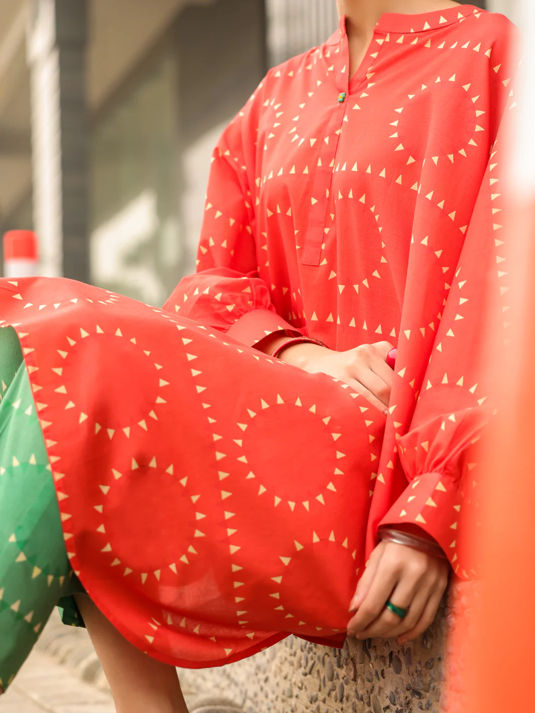 Orange Lawn Kurti - ALP-SLK-2544 - Image 5