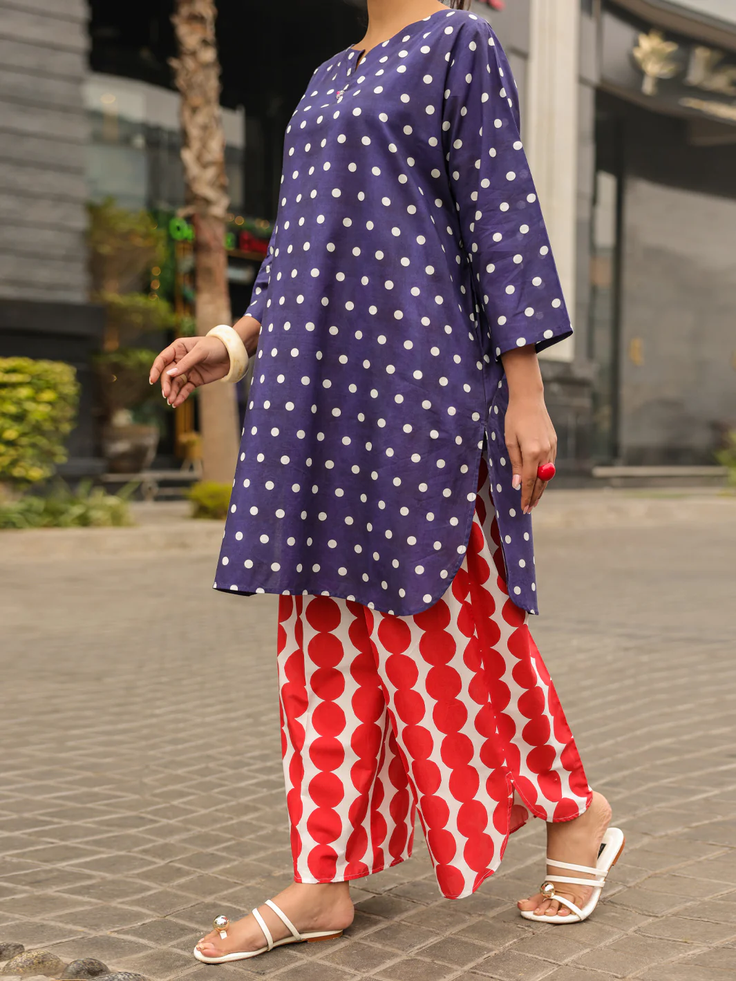 Blue Lawn Kurti - ALP-SLK-2546 - Image 3