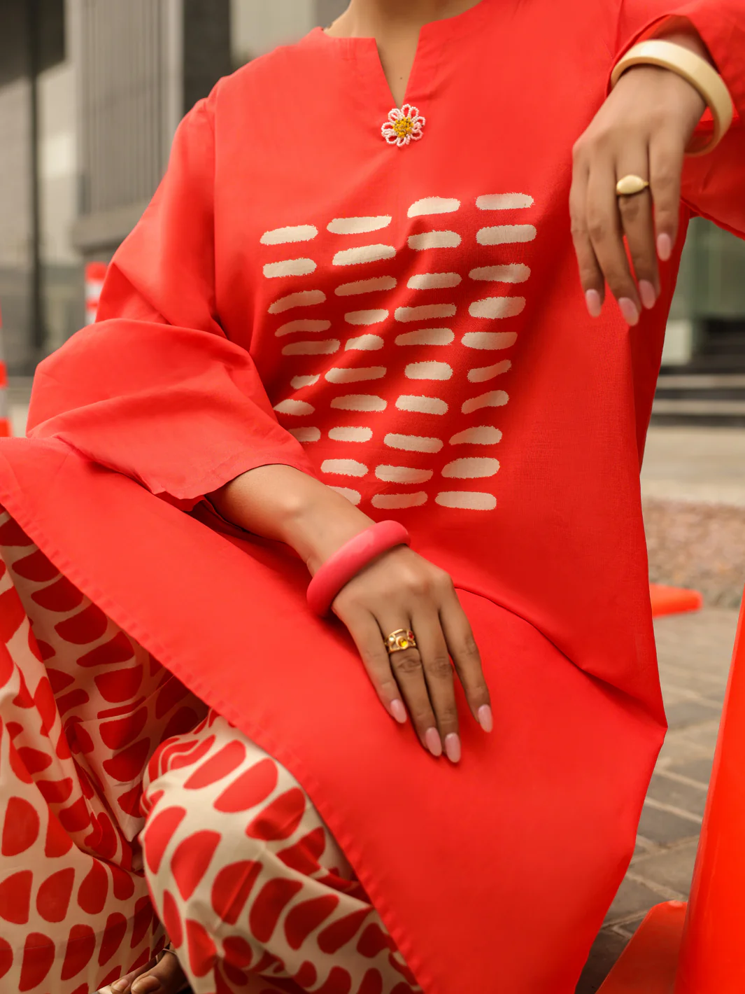 Orange Kurti - ALP-SLK-2547A - Image 5