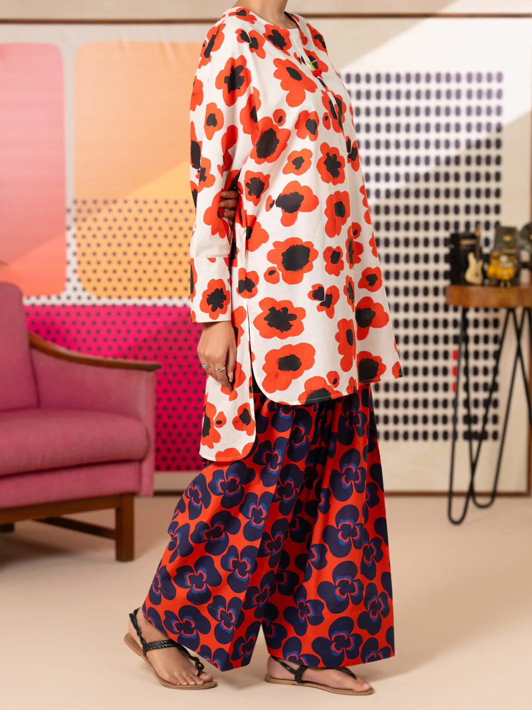 Off White Cotton Kurti - ALP-SLK-2809 - Image 5
