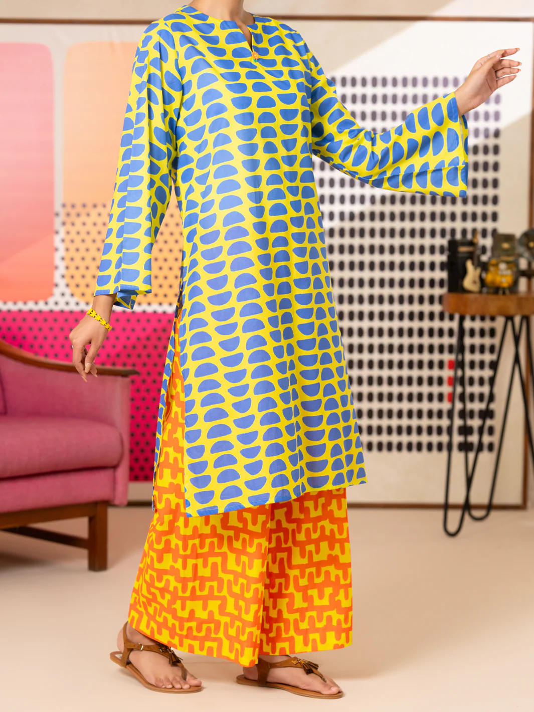 Lime Green Cotton Kurti - ALP-SLK-2810 - Image 5
