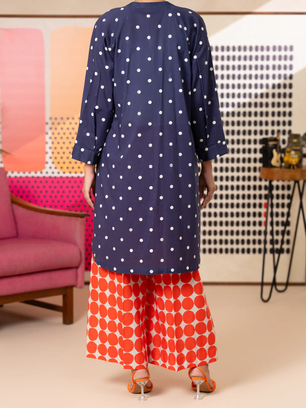 Blue Cotton Kurti - ALP-SLK-2812 - Image 3