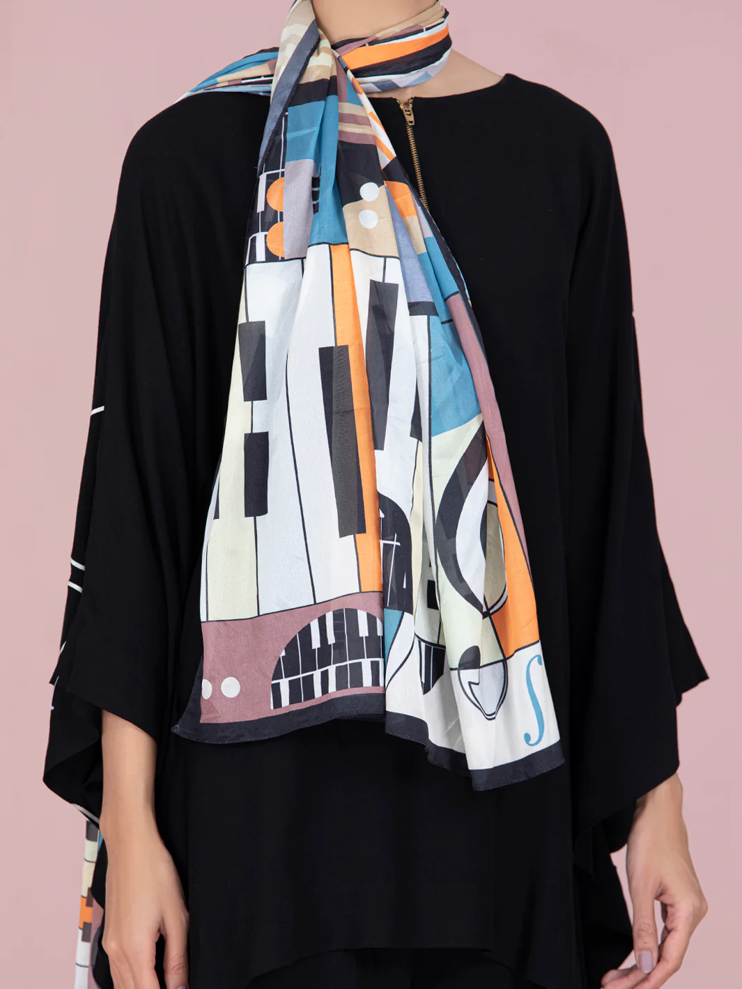 Beige Silk Women Stole - ALP-ST-228 - Image 2