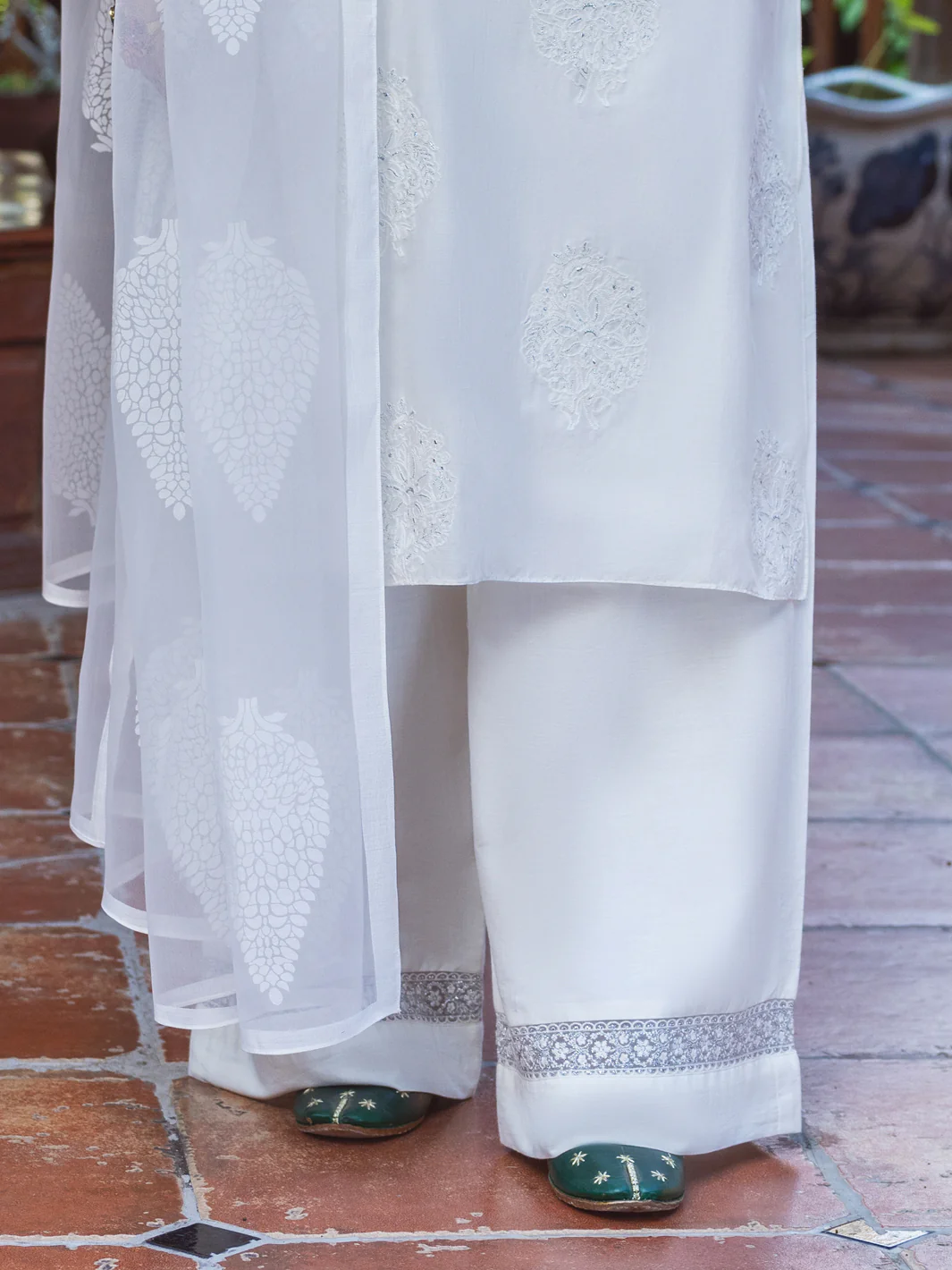 Off White Cambric Trousers - ALP-T-1839
