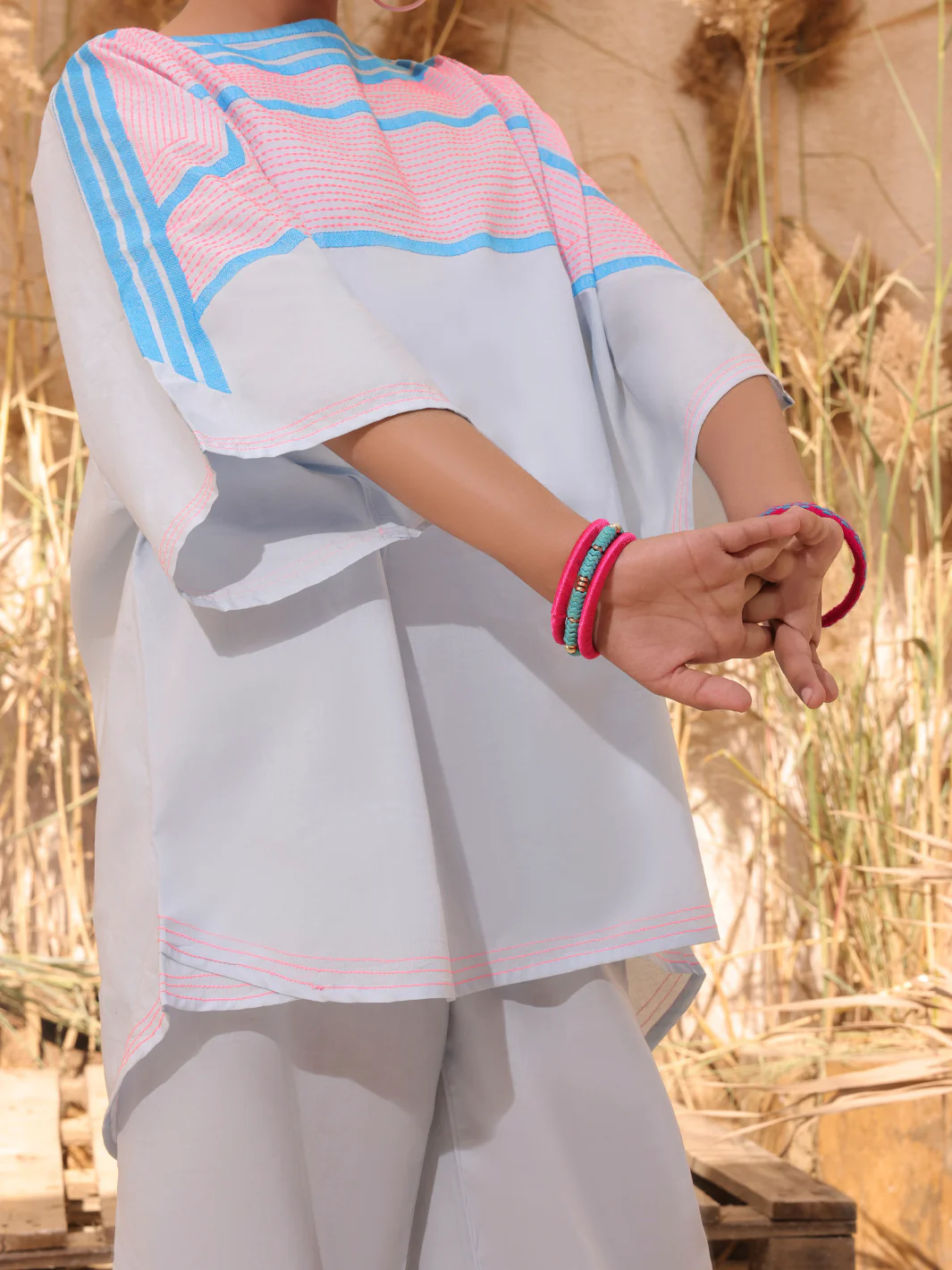 Ice Blue Dyed 2 Piece Stitched - ALT-2PS-LKS-1033 - Image 3