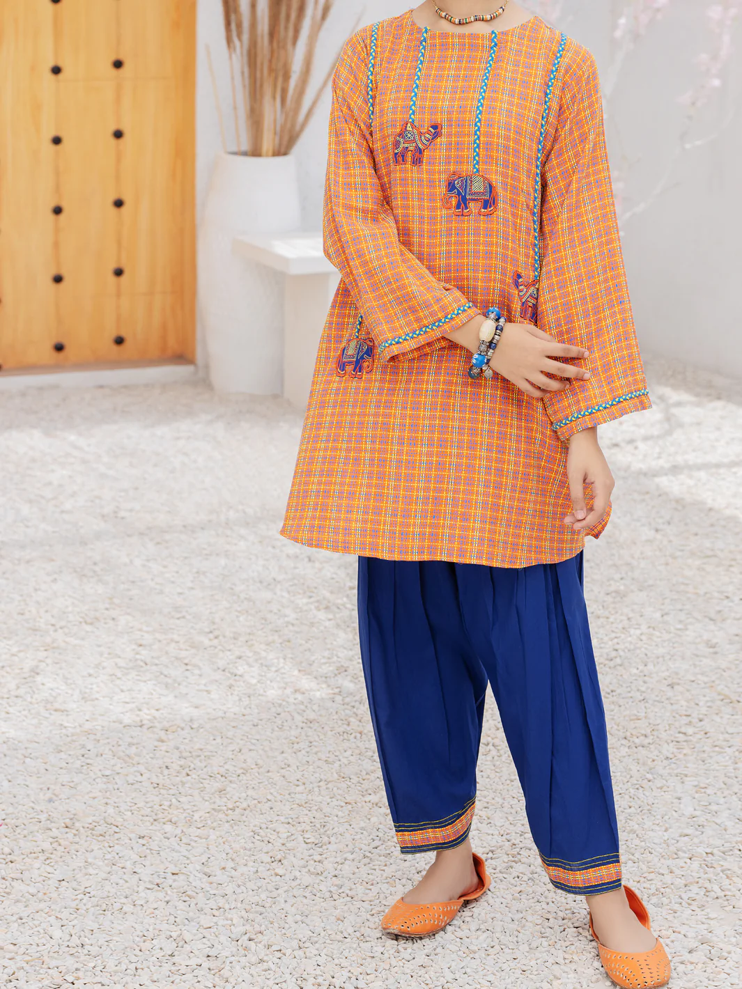 Orange 2Pc Stitched - ALT-2PS-LKS-1077