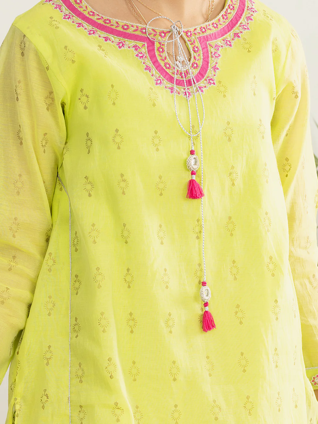 Lime Green Poly Cotton 2 Piece Stitched - ALT-2PS-LKS-1124 - Image 3