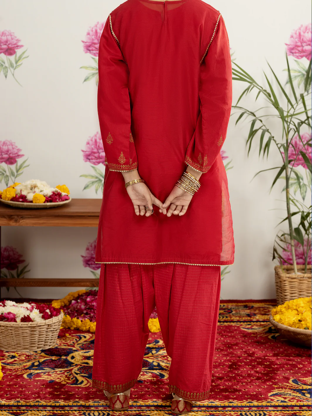 Red Modal 2 Piece Stitched - ALT-2PS-LKS-1125 - Image 2